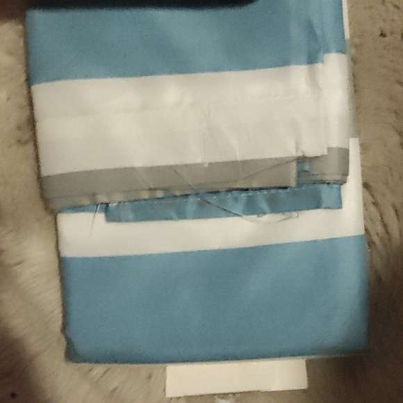 Brand new white gray blue shower curtain - Picture 2 of 3